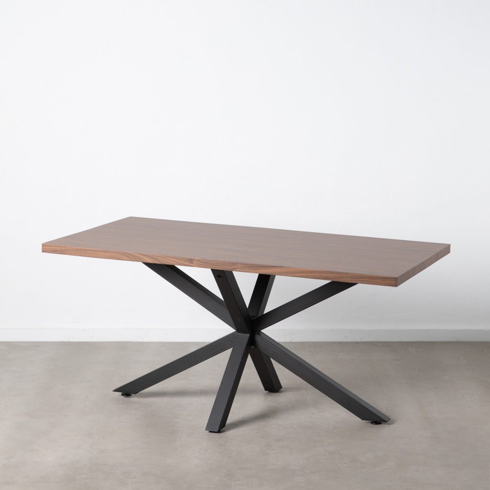 Mesa De Jantar Castanho-Negro Mdf-Metal 160 X 90 X 76 Cm - Image 2