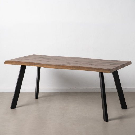 Mesa De Jantar Castanho-Negro Mdf-Metal 180 X 90 X 75 Cm - Image 2