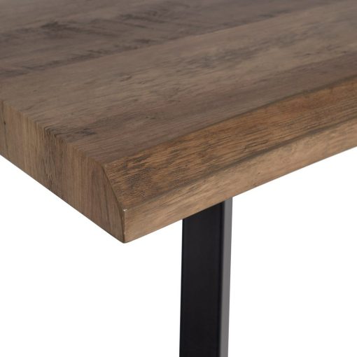 Mesa De Jantar Castanho-Negro Mdf-Metal 180 X 90 X 75 Cm - Image 5
