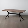 Mesa De Jantar Castanho-Negro Mdf-Metal 180 X 90 X 76 Cm
