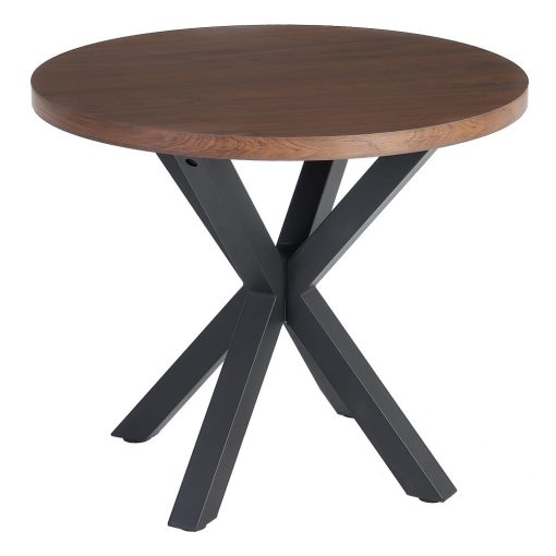 Mesa De Jantar Castanho-Negro Mdf-Metal 90 X 90 X 76 Cm - Image 5