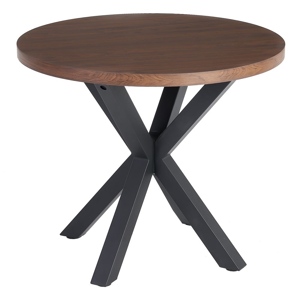 Mesa De Jantar Castanho-Negro Mdf-Metal 90 X 90 X 76 Cm - Image 5