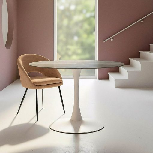 Mesa De Jantar Cinza Pedra Sinterizada 100 X 100 X 75 Cm - Image 2