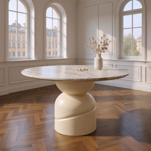 Mesa De Jantar Mármore/Madeira Room 120 X 120 X 76 Cm - Image 2