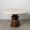 Mesa De Jantar Mármore/Madeira Room 120 X 120 X 76 Cm