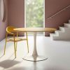 Mesa De Jantar Natural-Branco Mdf-Metal 100 X 100 X 75 Cm