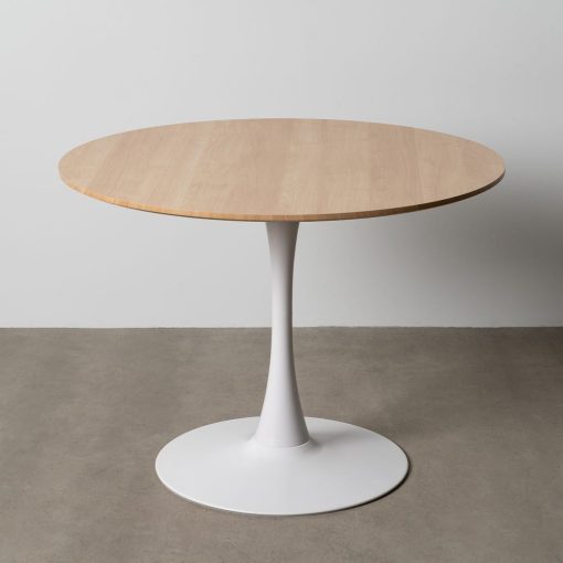 Mesa De Jantar Natural-Branco Mdf-Metal 100 X 100 X 75 Cm - Image 2