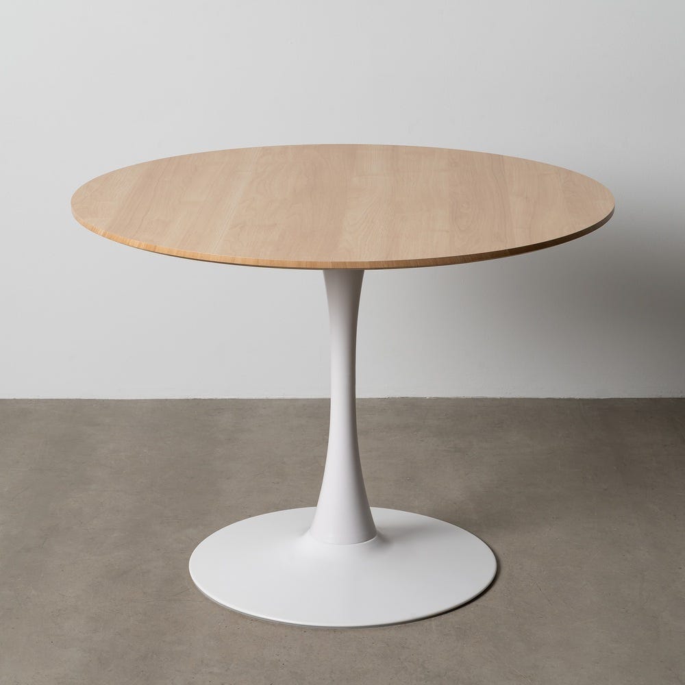 Mesa De Jantar Natural-Branco Mdf-Metal 100 X 100 X 75 Cm - Image 2