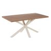 Mesa De Jantar Natural-Branco Mdf-Metal 160 X 90 X 76 Cm