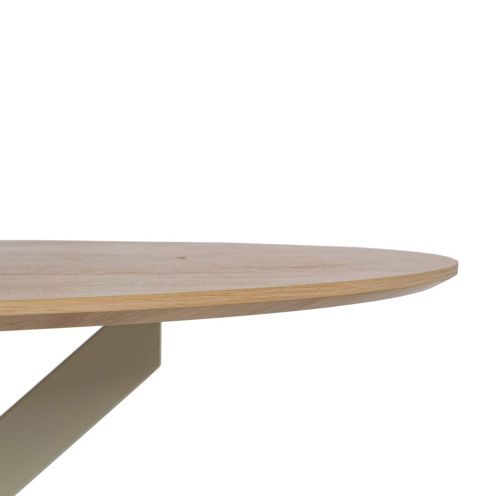 Mesa De Jantar Natural-Creme Mdf-Metal 120 X 120 X 75 Cm - Image 3