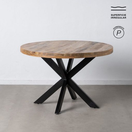 Mesa De Jantar Natural-Preto 120 X 120 X 79 Cm - Image 2