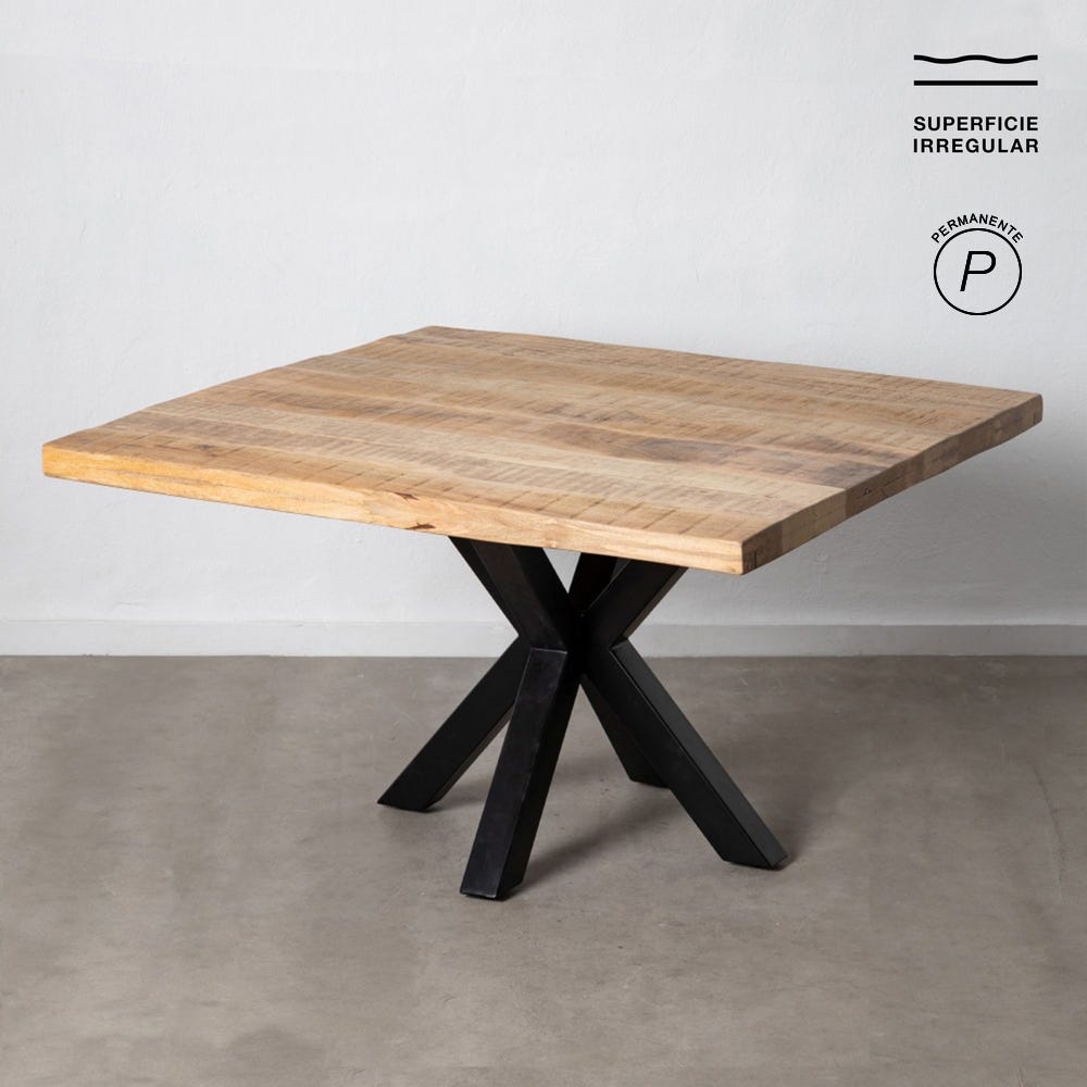 Mesa De Jantar Natural-Preto 130 X 130 X 76 Cm - Image 2
