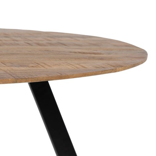 Mesa De Jantar Natural-Preto 130 X 130 X 77 Cm - Image 3