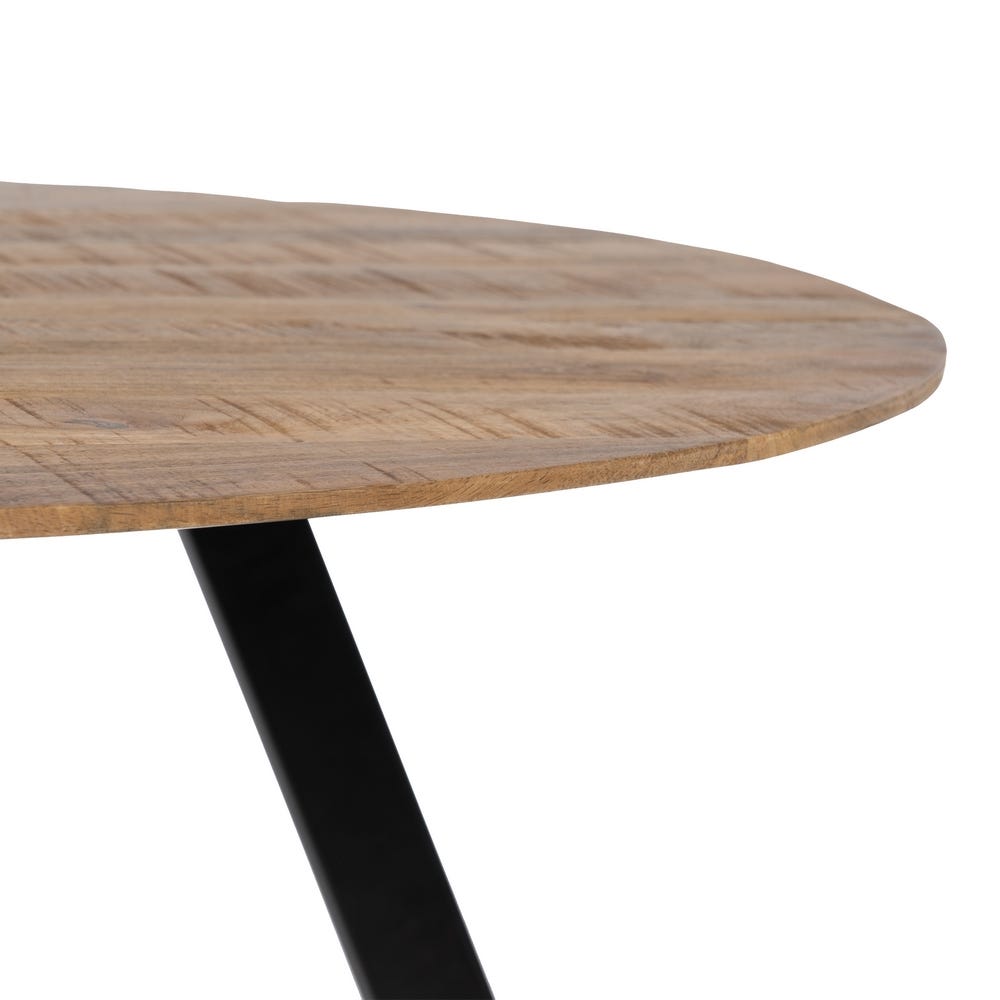 Mesa De Jantar Natural-Preto 130 X 130 X 77 Cm - Image 3