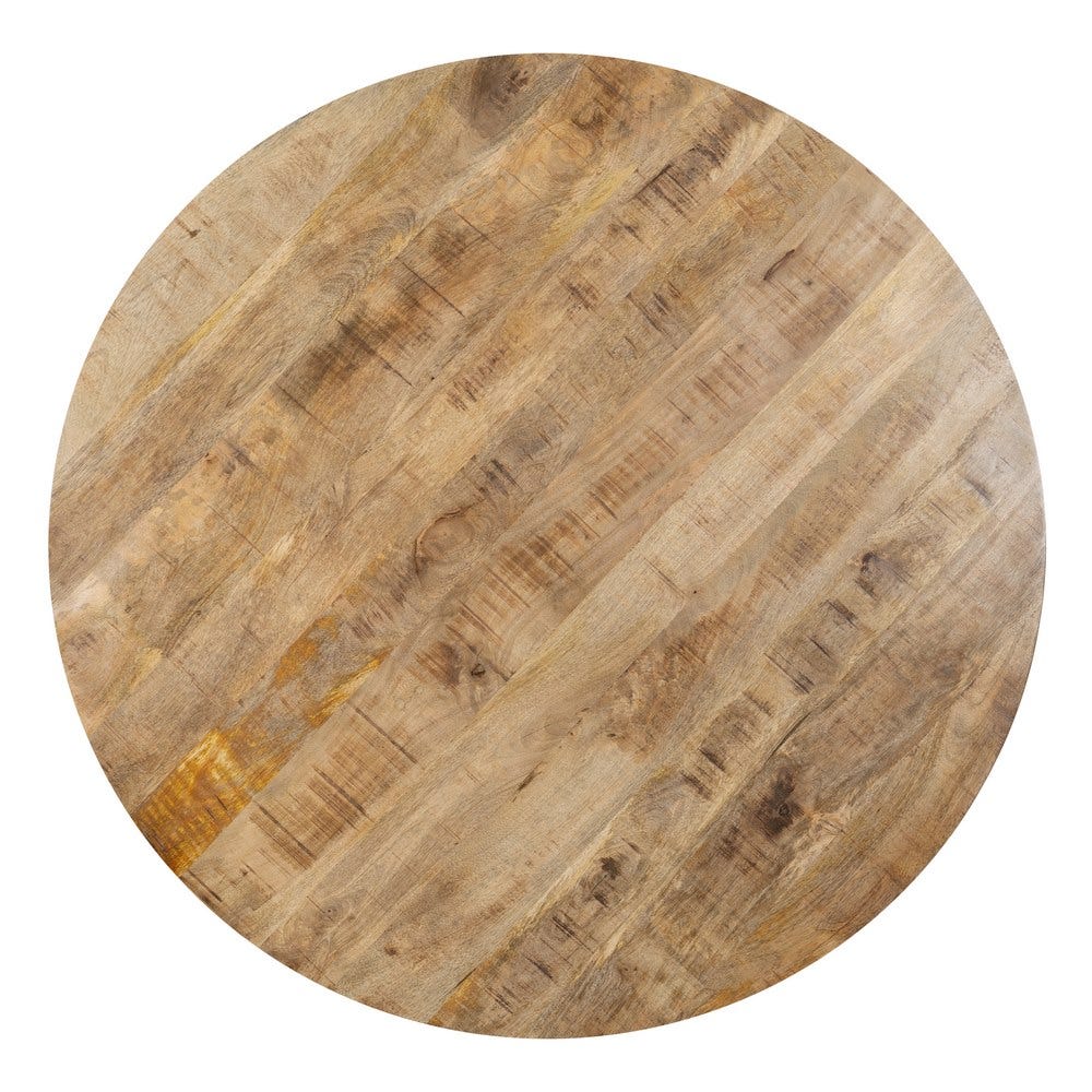 Mesa De Jantar Natural-Preto 130 X 130 X 77 Cm - Image 4