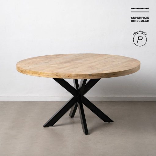 Mesa De Jantar Natural-Preto 150 X 150 X 77 Cm - Image 2