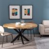 Mesa De Jantar Natural-Preto 150 X 150 X 77 Cm