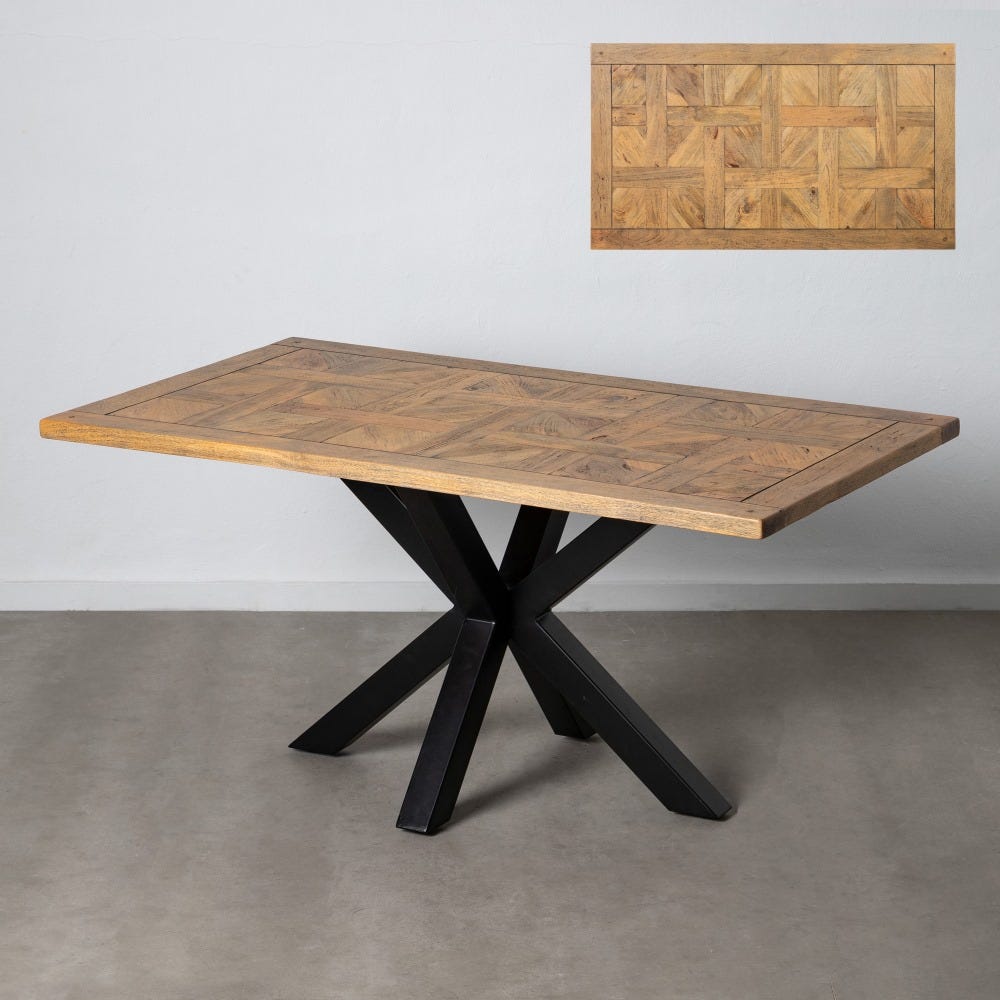 Mesa De Jantar Natural-Preto 160 X 90 X 76 Cm - Image 2