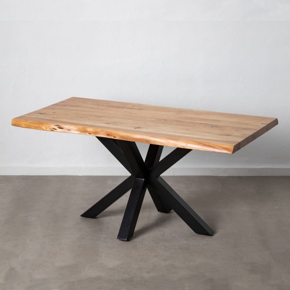 Mesa De Jantar Natural-Preto 160 X 90 X 76 Cm - Image 2