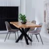 Mesa De Jantar Natural-Preto 160 X 90 X 76 Cm