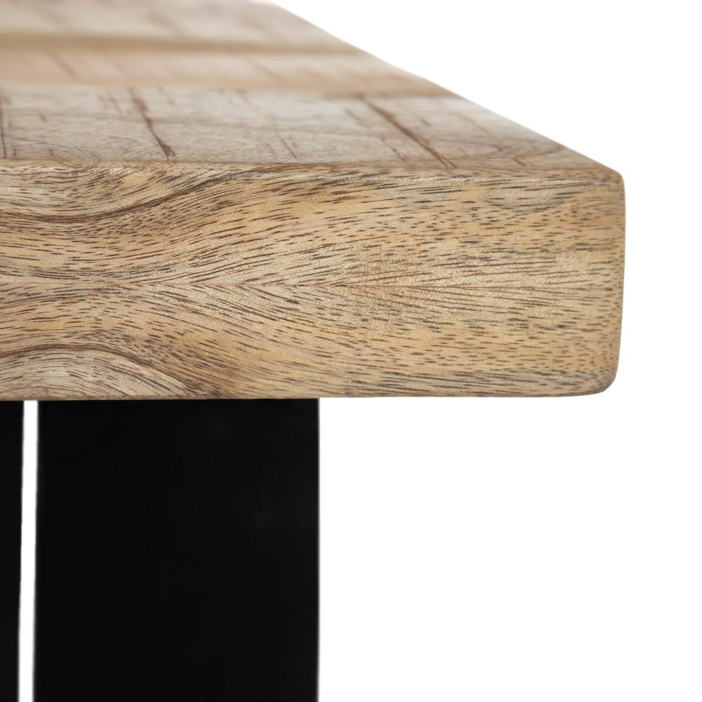 Mesa De Jantar Natural-Preto 160 X 90 X 76 Cm - Image 8
