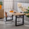 Mesa De Jantar Natural-Preto 160 X 90 X 76 Cm
