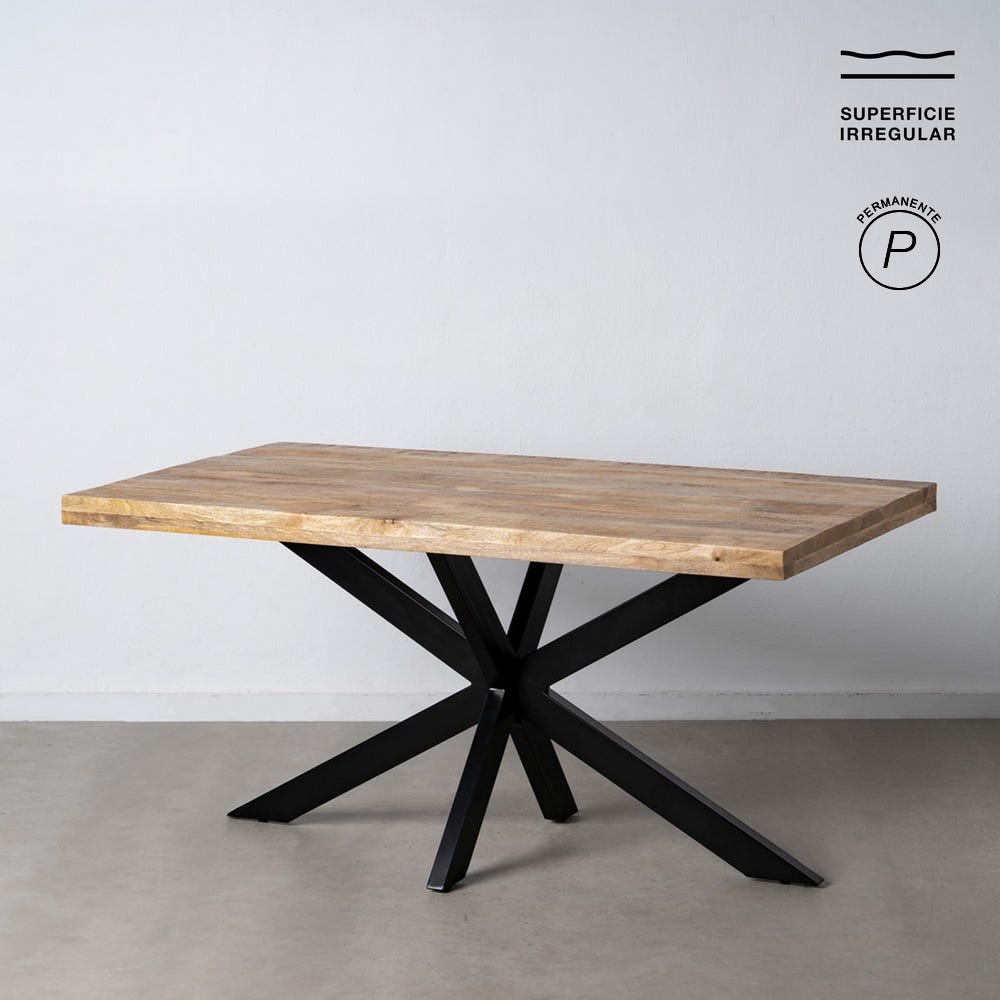 Mesa De Jantar Natural-Preto 160 X 90 X 79 Cm - Image 2