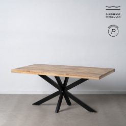 Alternative view of Mesa De Jantar Natural-Preto 180 X 90 X 79 Cm