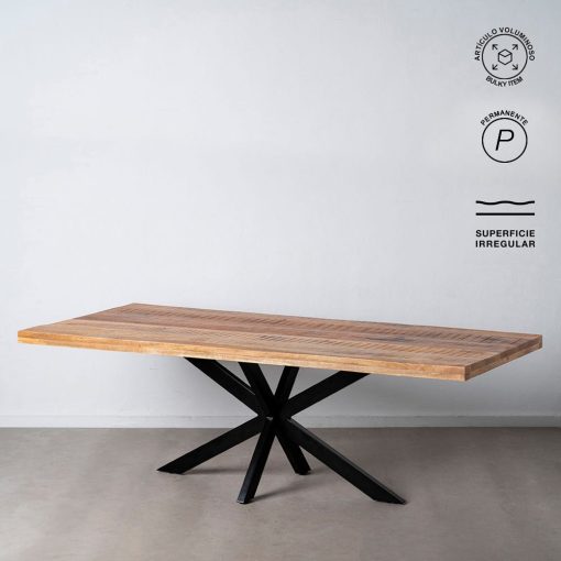 Mesa De Jantar Natural-Preto 240 X 100 X 79 Cm - Image 5