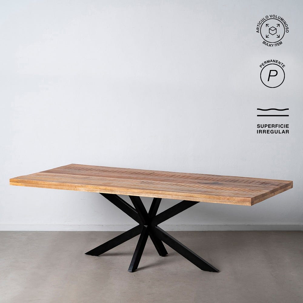 Mesa De Jantar Natural-Preto 240 X 100 X 79 Cm - Image 5