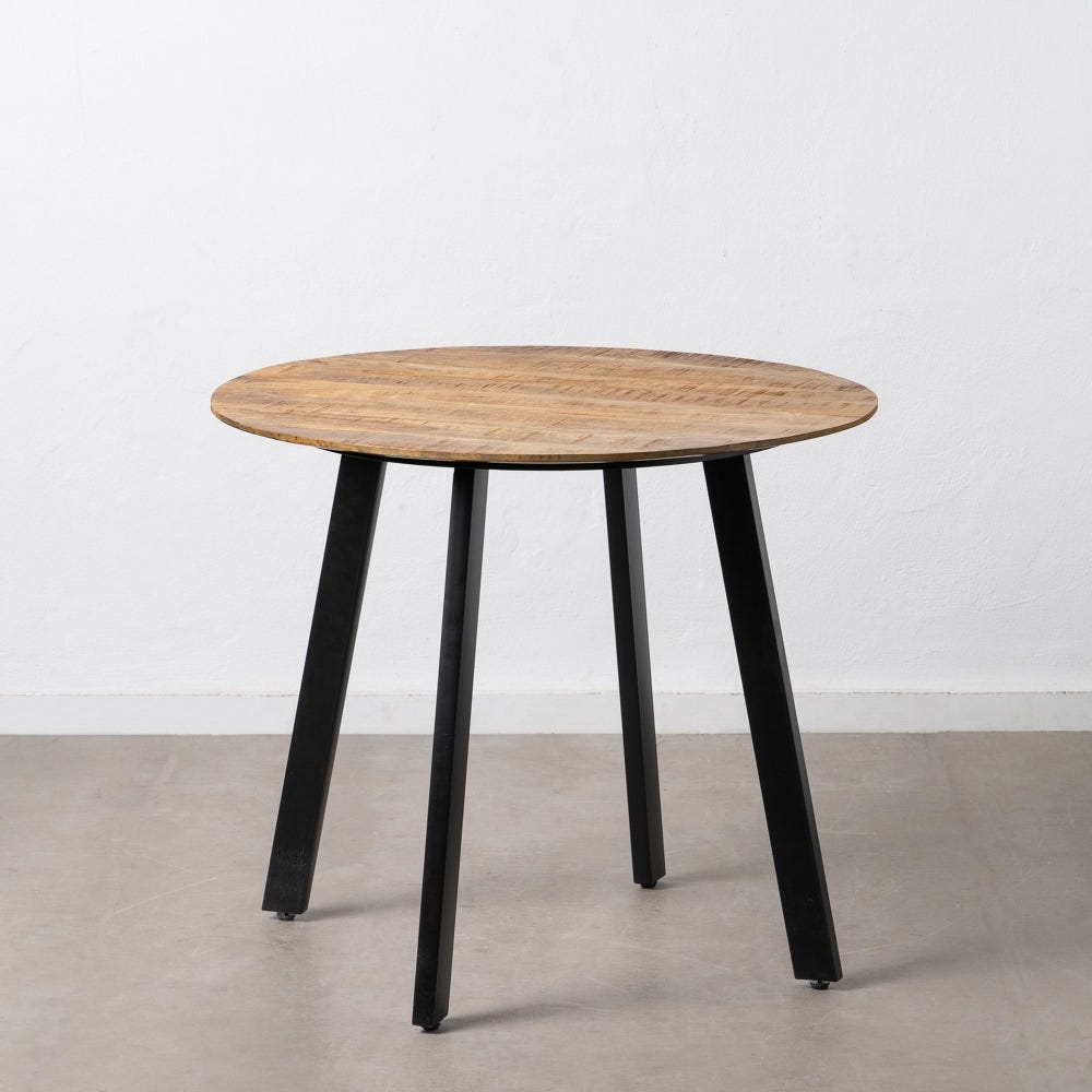 Mesa De Jantar Natural-Preto 90 X 90 X 77 Cm - Image 2