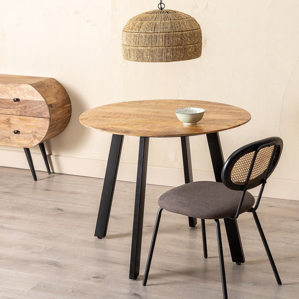 Mesa De Jantar Natural-Preto 90 X 90 X 77 Cm - Image 4