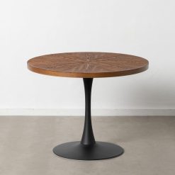 Alternative view of Mesa De Jantar Natural-Preto Mdf-Metal 100 X 100 X 76 Cm