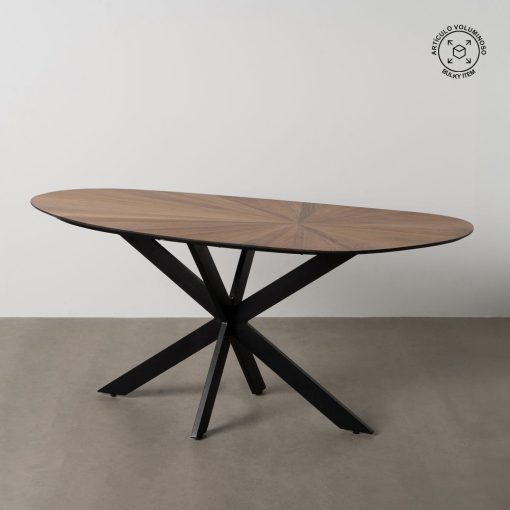 Mesa De Jantar Natural-Preto Mdf-Metal 178 X 80 X 77 Cm - Image 2