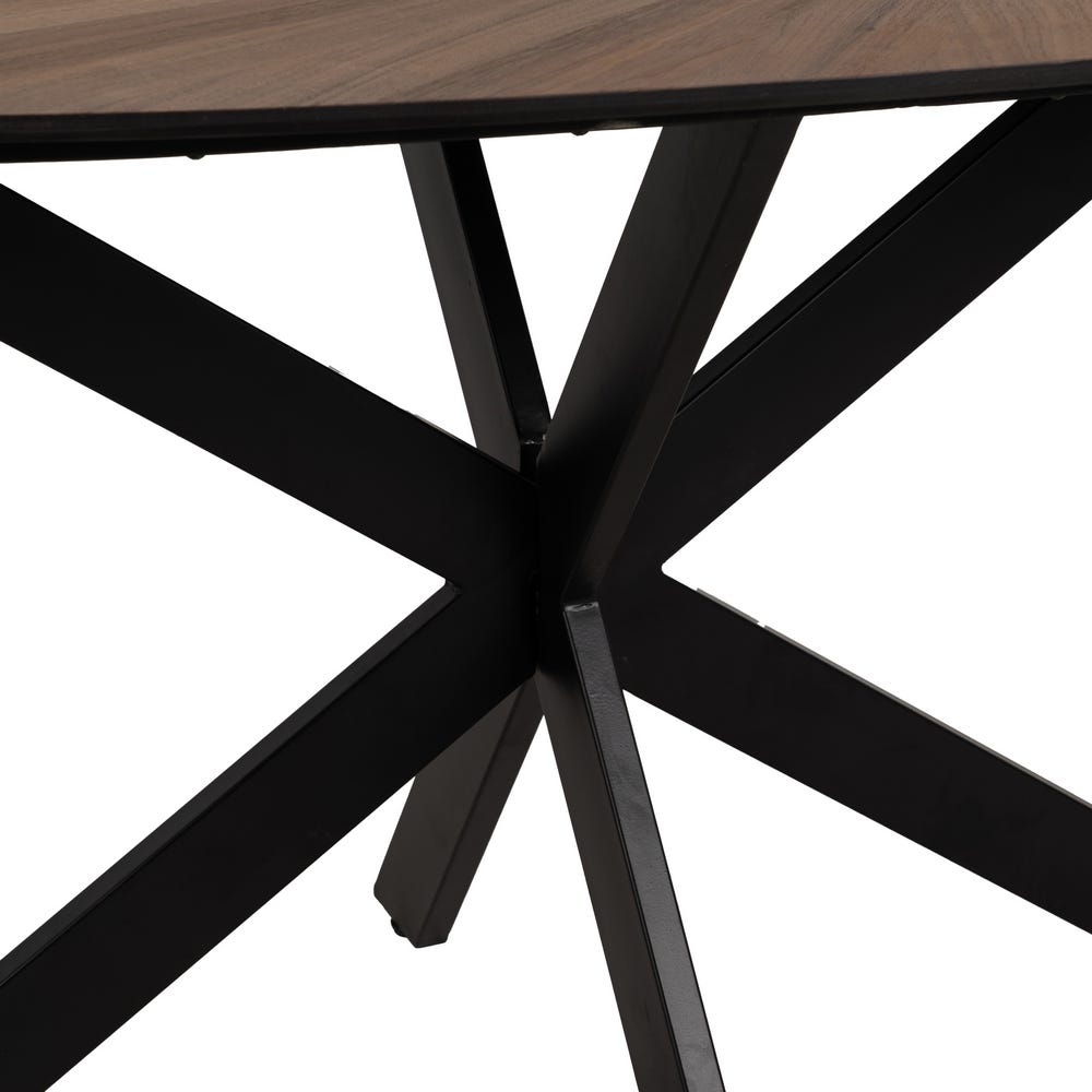 Mesa De Jantar Natural-Preto Mdf-Metal 178 X 80 X 77 Cm - Image 3
