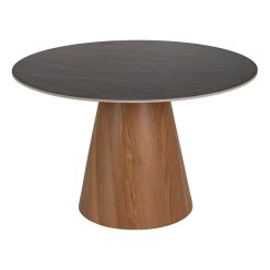 Mesa De Jantar Preto-Castanho 120 X 120 X 75 Cm