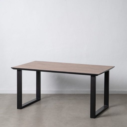 Mesa De Jantar Preto-Castanho 160 X 90 X 76 Cm - Image 2
