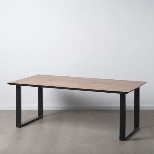 Mesa De Jantar Preto-Castanho 200 X 100 X 76 Cm - Image 2