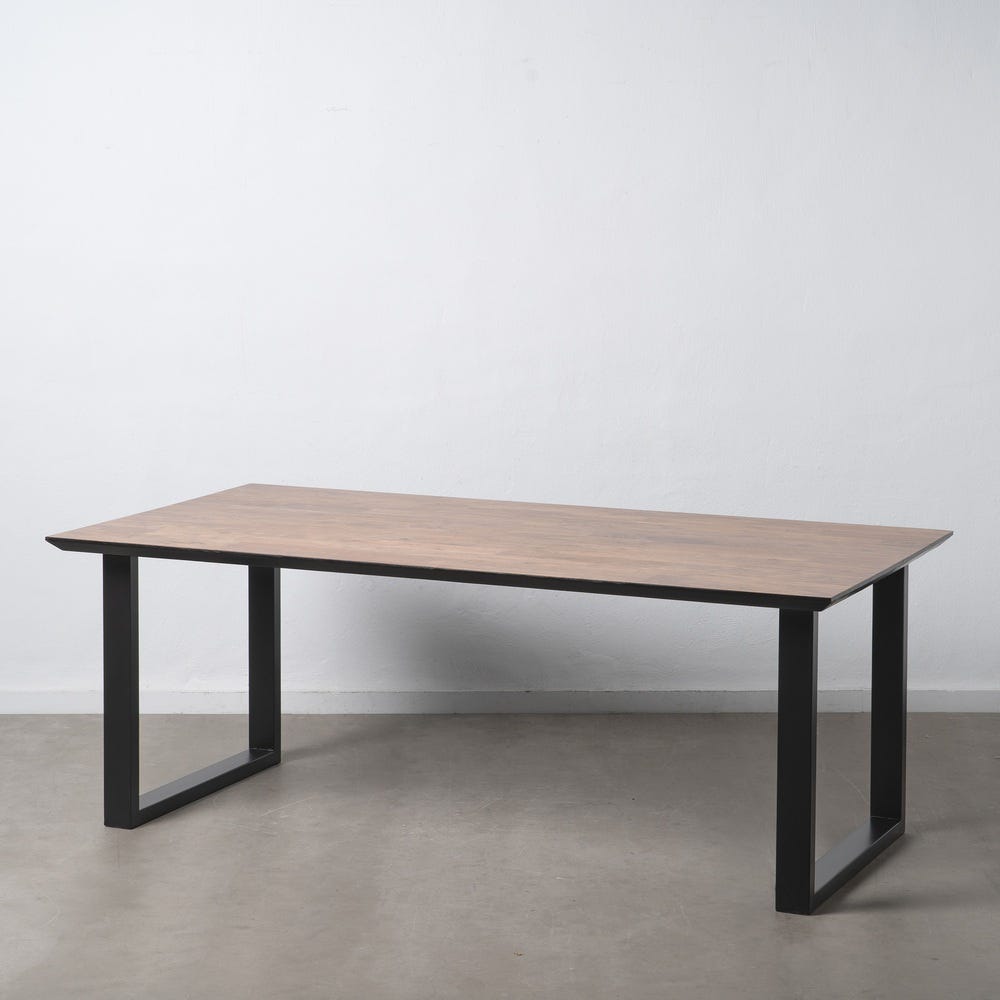 Mesa De Jantar Preto-Castanho 200 X 100 X 76 Cm - Image 2
