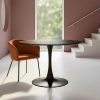 Mesa De Jantar Preto Mdf-Metal 100 X 100 X 75 Cm