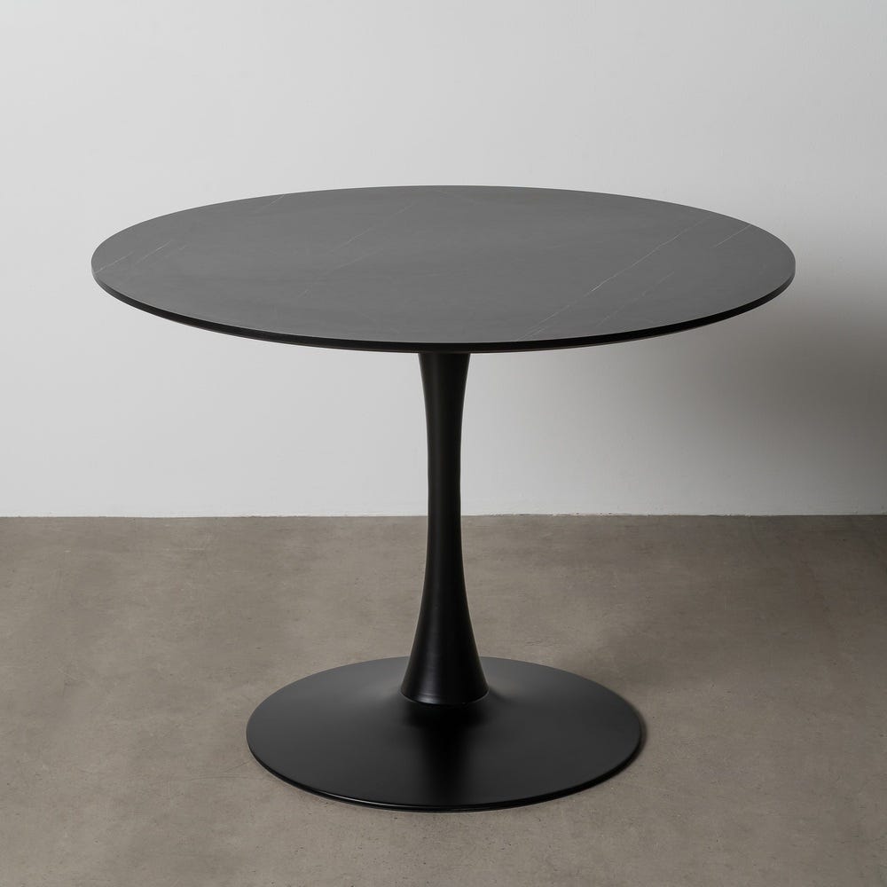 Mesa De Jantar Preto Mdf-Metal 100 X 100 X 75 Cm - Image 2