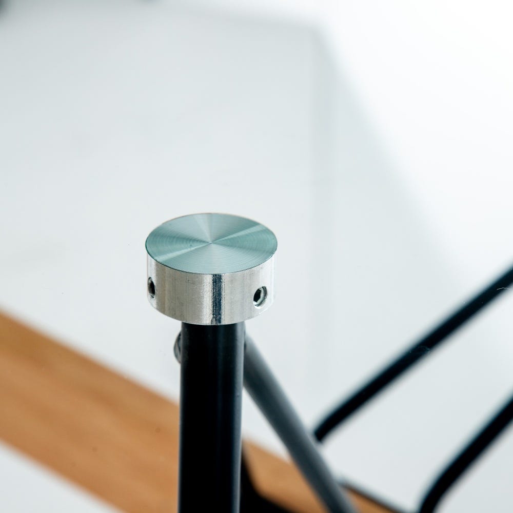 Mesa De Jantar Preto Metal-Cristal Room 140 X 80 X 75 Cm - Image 5