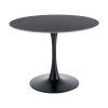 Mesa De Jantar Preto Pedra Sinterizada 100 X 100 X 75 Cm