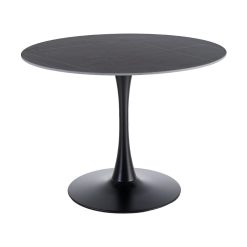 Mesa De Jantar Preto Pedra Sinterizada 100 X 100 X 75 Cm