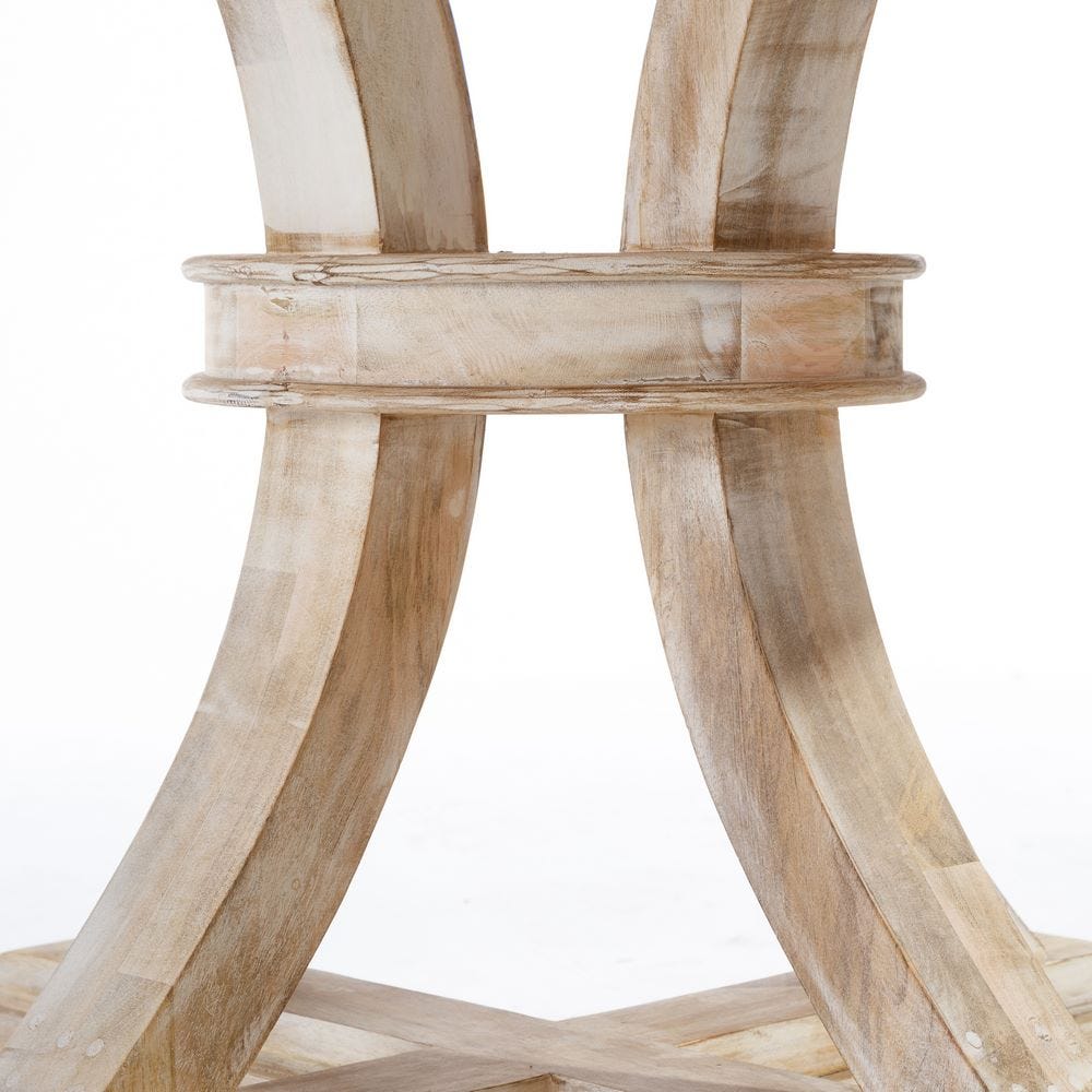 Mesa De Jantar Redonda Branco Decapagem 150 X 150 X 76 Cm - Image 3
