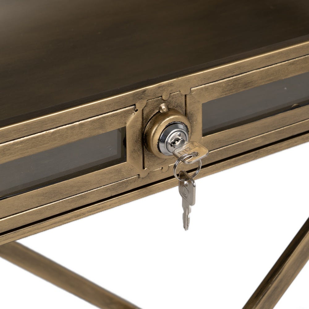 Mesa Ouro Metal-Cristal 61 X 36 X 59 Cm - Image 5