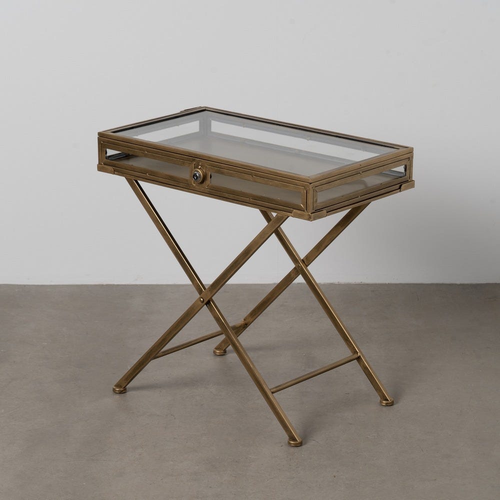 Mesa Ouro Metal-Cristal 61 X 36 X 59 Cm - Image 3