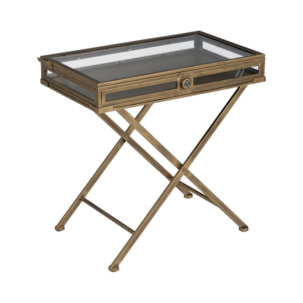 Mesa Ouro Metal-Cristal 61 X 36 X 59 Cm - Image 4