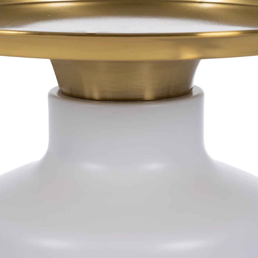 Mesinha Branco-Ouro Metal Decoração 50 X 50 X 47,50 Cm - Image 3