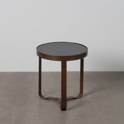 Mesinha Castanho Escuro Metal-Cristal 40 X 40 X 45 Cm